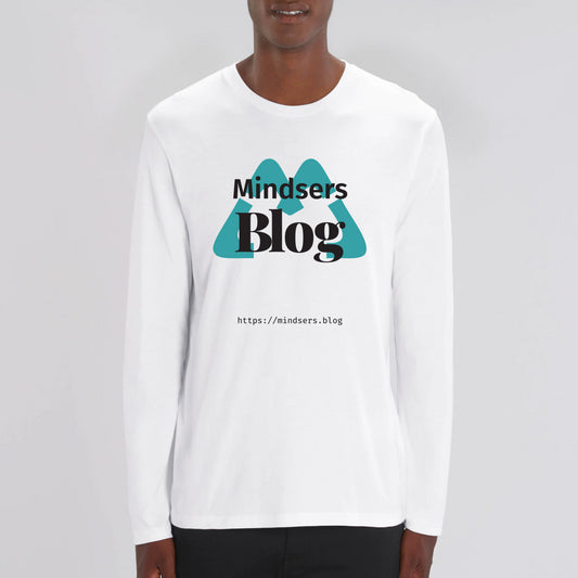 MBLOG Blue – t-shirt à manches longues, unisexe, bio